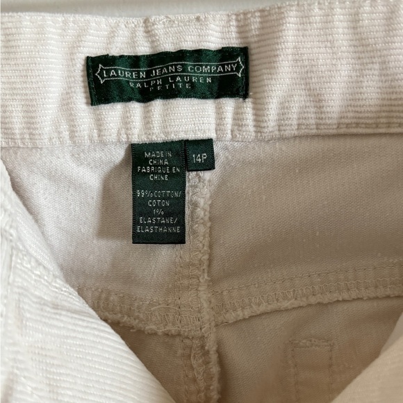 Ralph Lauren Off-White Classic Fit Straight Leg Corduroy Trousers Size 14P - Picture 3 of 6